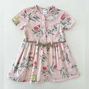 Carter's Light Pink Floral Dress with Braided Belt | Baby Girl 18 Months